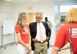 July 8, 2019: Senator Haywood joins Will Parks, Darnell Artis, Philadelphia CeaseFire, The Regular Fellows Foundation, Philadelphia Parks and Recreation, and Elder Harrison for the announcement of Ahead of the Game a basketball league being implemented to combat community violence in Northwest Philadelphia.