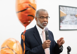 July 8, 2019: Senator Haywood joins Will Parks, Darnell Artis, Philadelphia CeaseFire, The Regular Fellows Foundation, Philadelphia Parks and Recreation, and Elder Harrison for the announcement of Ahead of the Game a basketball league being implemented to combat community violence in Northwest Philadelphia.
