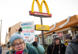 December 19, 2019: State Senator Art Haywood joined POWER to Carol for A McRaise event outside of the Chelten Avenue McDonald’s.  This was an effort to get owner Derek Giacomantonio to raise the wage of his employees to $15 an hour.
