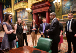 June 25, 2019: Senator Haywood’s summer interns spend the day on the PA Senate Floor .