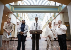 August 14, 2018: SenatorHaywood spoke at the opening of “Souls Shot: Portraits of Victims of Gun Violence.” The exhibit in the PA State Capitol’s East Wing features artists’ poignant testimony on the effect of the scourge of gun violence on families and communities.James Robinson | Pennsylvania Senate Democratic Caucus