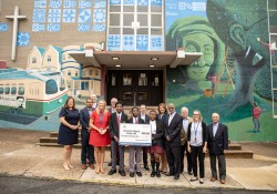 September 25, 2023: Senator Art Haywood presents check to The DePaul Catholic School in Germantown . DePaul Catholic, part of the Independence Mission Schools Network will utilize their RACP grant to renovate a former church into a versatile space, benefiting low- and moderate-income families.