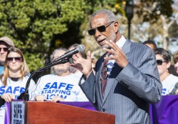 October 24, 2023: Sens. Haywood and Collett were joined by Democratic colleagues and health-care professionals today on the steps of the Capitol to call for Senate passage of the Patient Safety Act, which passed the House in June.