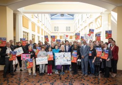 March 18, 2024: Senator Art Haywood joined The Save The Train Organizers at the Capitol for a press event in support of their efforts to fund SEPTA and keep the Chestnut Hill Line running.