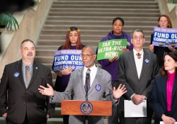 March 19, 2024: Senator Haywood joined the Pennsylvania Policy Center  in Harrisburg for the launch of their tax justice initiative.