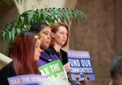 March 19, 2024: Senator Haywood joined the Pennsylvania Policy Center  in Harrisburg for the launch of their tax justice initiative.