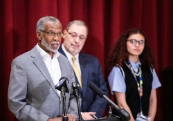 May 5, 2022: In honor of Cinco de Mayo, State Senator Art Haywood hosted a press conference to announce his legislation that provides Pennsylvania agencies with the ability to use diacritical marks on names on all Commonwealth-issued documents, such as driver's licenses, by July 1, 2024.