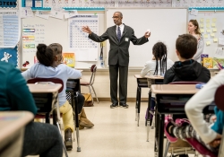 March 2, 2018: Senator Art Haywood visits four elementary schools in Celebration of Read Across America Day.