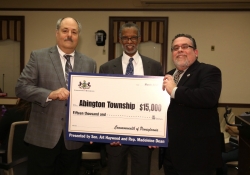 March 10, 2016: Sen. Haywood presents a Community Conservations Partnerships Program grant to Abington Township's Parks and Recreation Department.