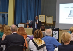 April 21, 2016: Senator Haywood speaks at the Chestnut Hill Community Association Annual Meeting.