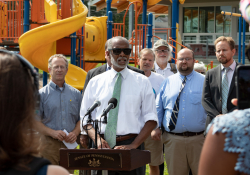 September 4, 2019: State Sen. Art Haywood  led a Clean Energy rally in Abington Township to propose a clean-energy bill that would slash carbon emissions from the electric power sector at least 90 percent by 2040.