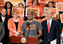 June 5, 2019: Sen. Art Haywood speaks alongside gun control advocates on National Gun Violence Awareness Day.