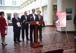 May 11, 2016: Senator Haywood introduces fair tax reform legislation with Senate Democratic leadership and colleagues at a press conference in the Capitol.