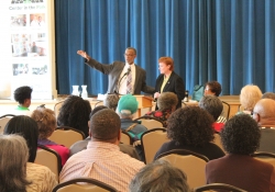March 10, 2016: Senator Haywood joins Secretary of Labor Teresa Osborne at Center in the Park in Germantown.