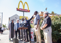 September 27, 2019: Sen. Haywood held a news conference outside the Chelten Ave. McDonalds today to announce that the owner of the restaurant has agreed to discuss a wage increase for his employees.
