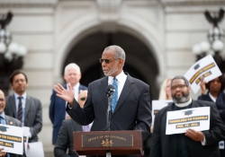 April 13, 2022: Senator Art Haywood speaks at Toddlers to Tassels: A Rally to Fully & Fairly Fund Education.