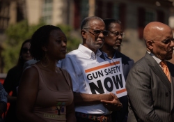 June 14, 2024: Senator Art Haywood, other state and city lawmakers, advocates, and community members held a press conference and rally to call for more investments for local gun violence prevention efforts and the passage of commonsense gun legislation, like red flag and ghost gun laws.
