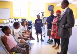 July 7, 2015: Speaking with Reading Revolution Campers at Dorothy Emanuel Recreation Center