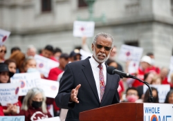 May 24, 2022: Senator Art Haywood speaks at Whole Home Repair Rally.