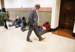 April 18, 2022:  State Senator Art Haywood joined gun violence prevention advocates at City Hall to demand that Mayor Jim Kenney take six immediate actions to reduce gun violence in Philadelphia.