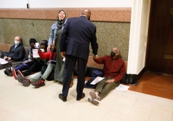 April 18, 2022:  State Senator Art Haywood joined gun violence prevention advocates at City Hall to demand that Mayor Jim Kenney take six immediate actions to reduce gun violence in Philadelphia.