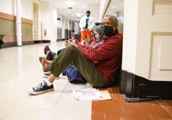 April 18, 2022:  State Senator Art Haywood joined gun violence prevention advocates at City Hall to demand that Mayor Jim Kenney take six immediate actions to reduce gun violence in Philadelphia.