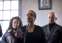 February 22, 2024:  Senator Art Haywood hosted a press conference to release a follow-up report to his 2023 State of Black PA Report.  Senator Haywood was joined by Senator Vincent Hughes (D-7), Philadelphia City Councilmember Cindy Bass, Philadelphia NAACP Branch President Catherine Hicks, Urban League of Philadelphia President and CEO Dr. Darrien Anderson, and Anthony Luker- representing the Governor Shapiro administration.
