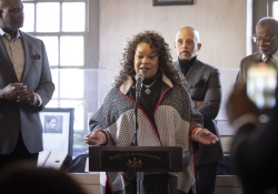 February 22, 2024:  Senator Art Haywood hosted a press conference to release a follow-up report to his 2023 State of Black PA Report.  Senator Haywood was joined by Senator Vincent Hughes (D-7), Philadelphia City Councilmember Cindy Bass, Philadelphia NAACP Branch President Catherine Hicks, Urban League of Philadelphia President and CEO Dr. Darrien Anderson, and Anthony Luker- representing the Governor Shapiro administration.