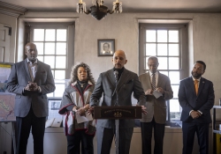 February 22, 2024:  Senator Art Haywood hosted a press conference to release a follow-up report to his 2023 State of Black PA Report.  Senator Haywood was joined by Senator Vincent Hughes (D-7), Philadelphia City Councilmember Cindy Bass, Philadelphia NAACP Branch President Catherine Hicks, Urban League of Philadelphia President and CEO Dr. Darrien Anderson, and Anthony Luker- representing the Governor Shapiro administration.
