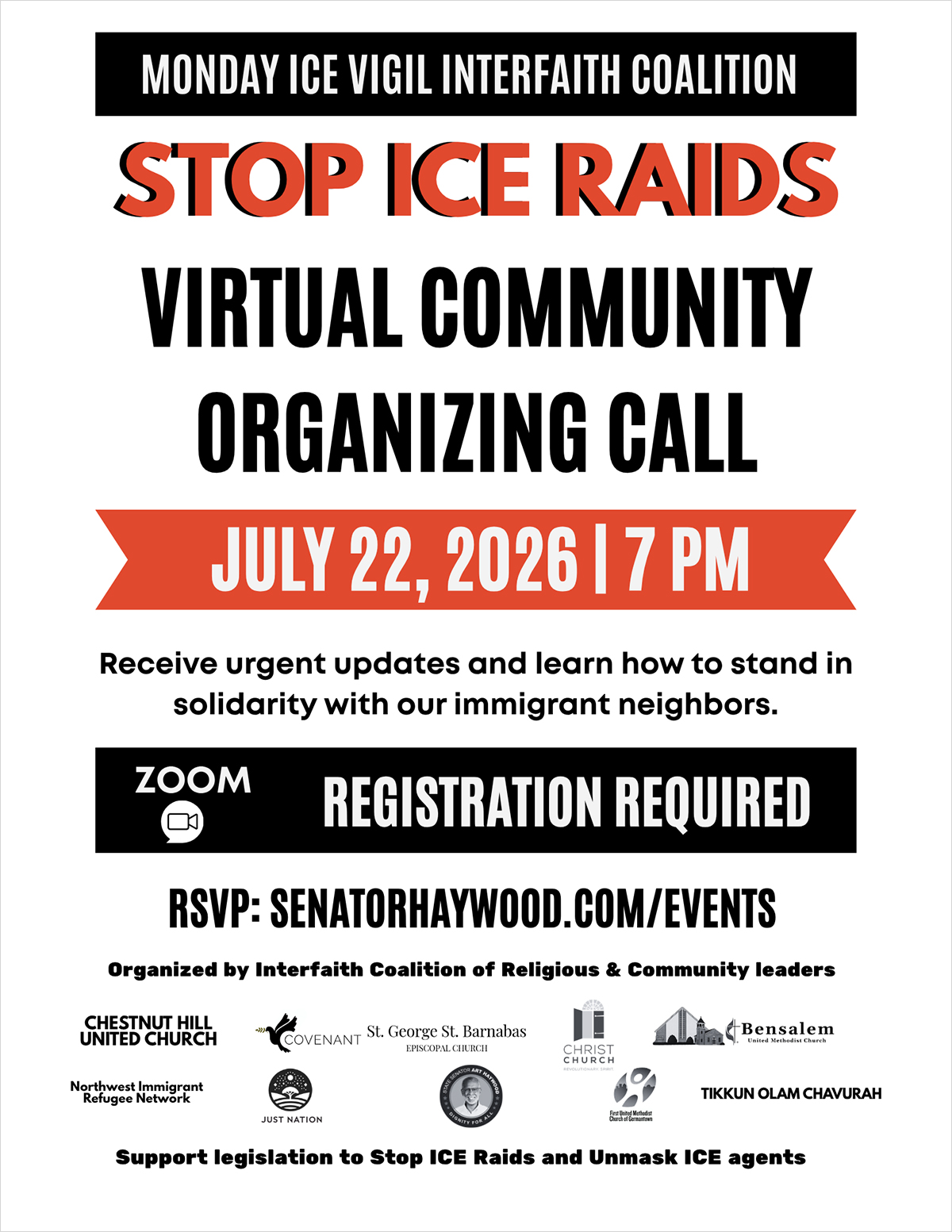 ICE Interfaith Vigil General Meeting - July 22, 2026