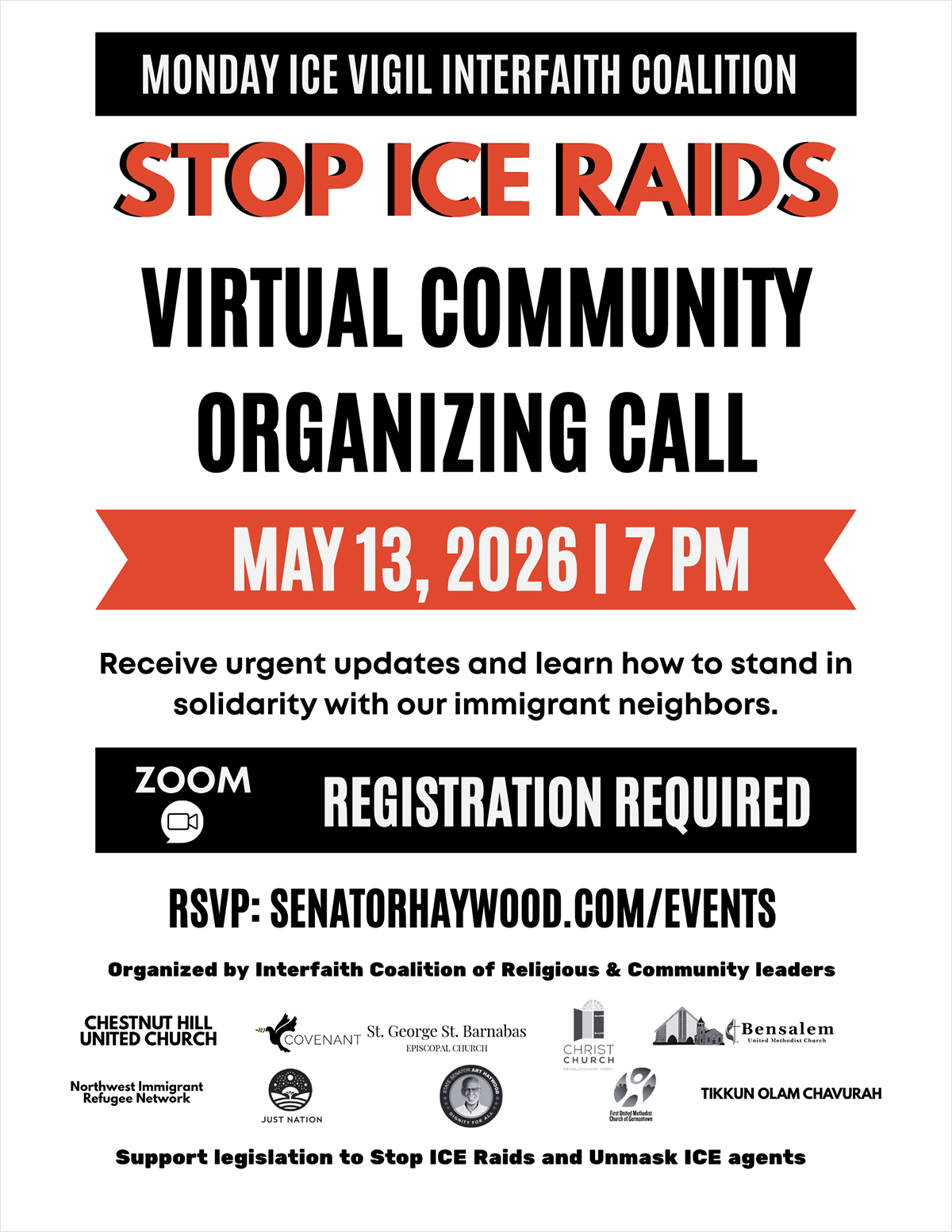 ICE Interfaith Vigil General Meeting - May 13, 2026